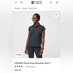 Women's FIGSPRO FIGs navy Polo Shirt medium